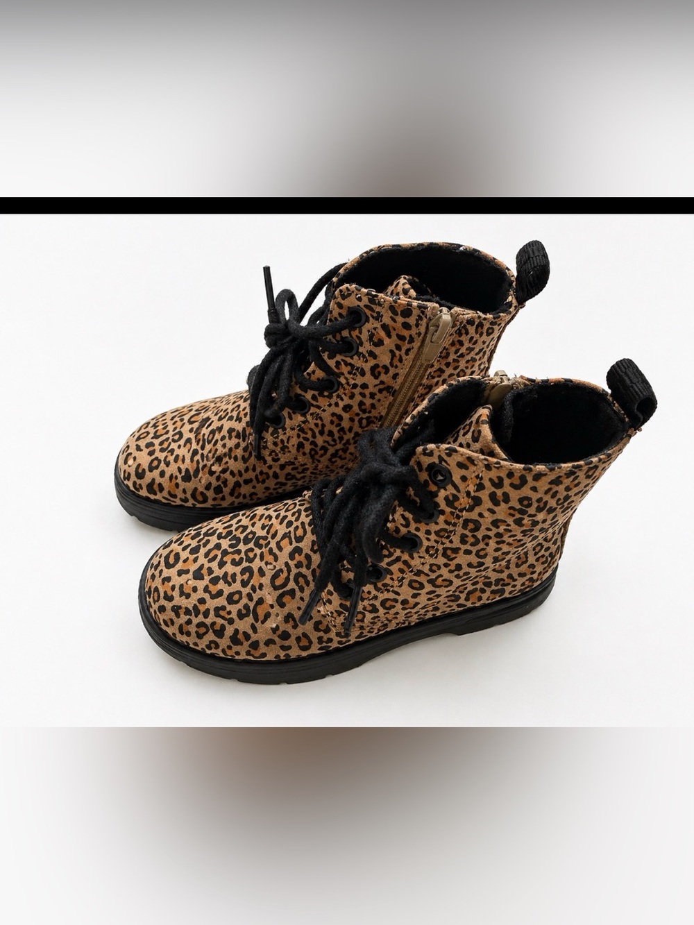 Zara Girls Zip-Up Leopard Boots Toddler Size 9